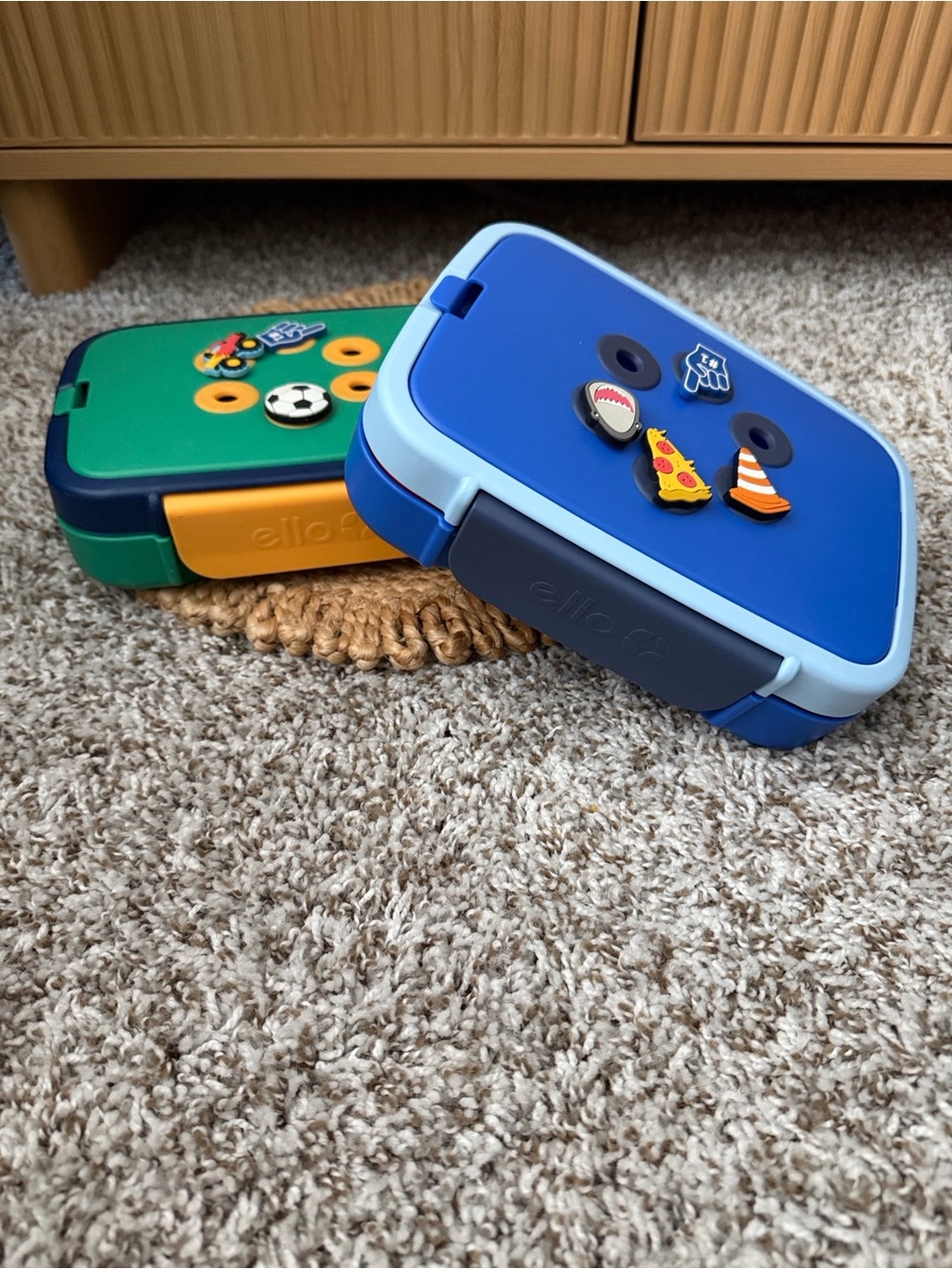 Ello Kids Blue Bento Lunch Box with Playful Charms